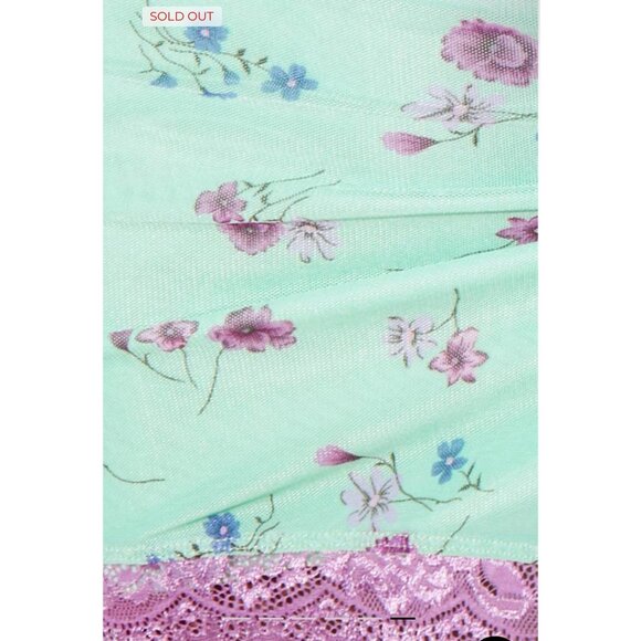 Motel Bodycon Y2K Revive Grunge Croquette Purple Lace Trim Floral Mini Dress S - Picture 3 of 14